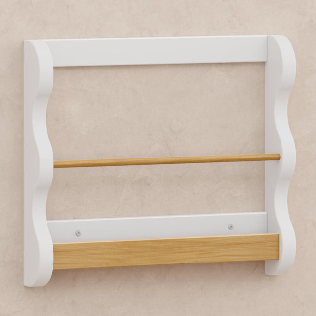 M31130WHY,Babyletto Kids,Lido Wave Book Rack in White and Honey