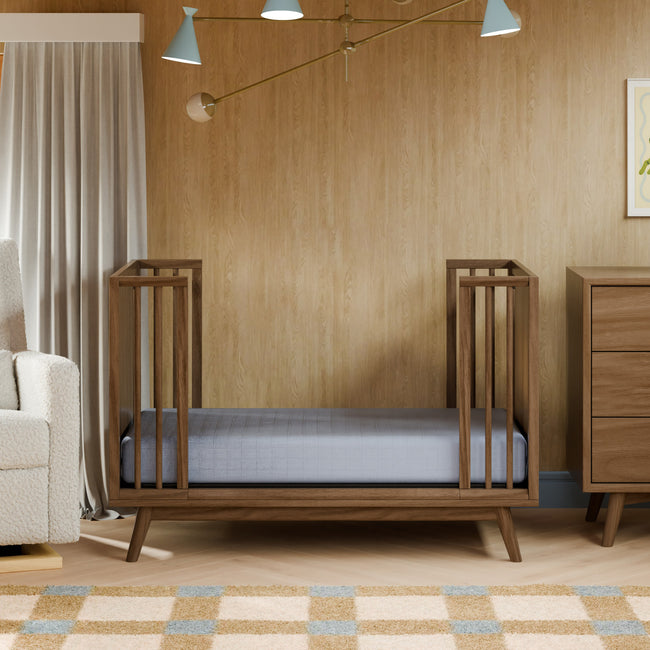 M15980NL,Babyletto,Palma 8-in-1 Convertible All-Stages® Crib w/ Bassinet & Toddler Bed Kits in Natural Walnut