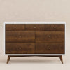 M15916RWNL,Babyletto,Palma 7-Drawer Double Dresser  Assembled in Warm White w/Natural Walnut