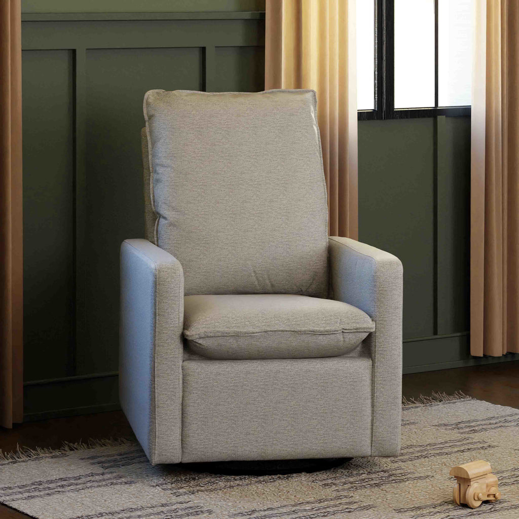 M20987PGEW,Babyletto,Cali Pillowback Swivel Glider in Performance Grey Eco-Weave