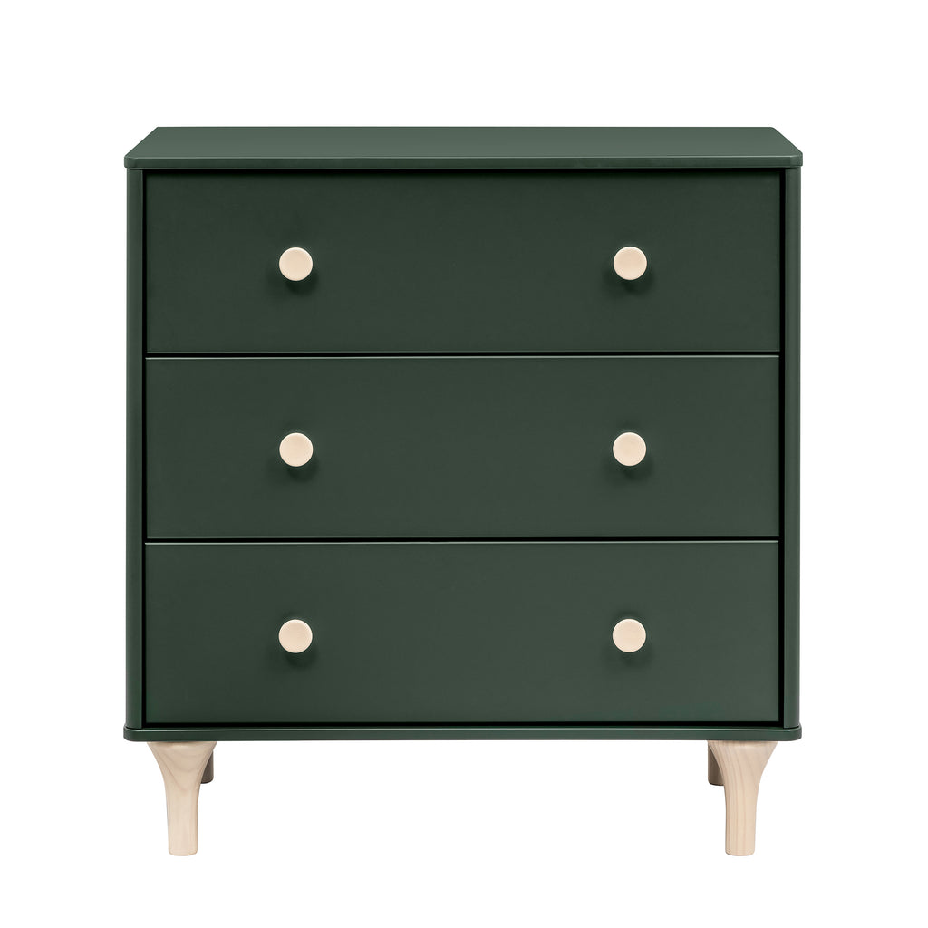 M9023FRGRNX,Lolly 3-Drawer Changer Dresser w/Removable Tray  Forest Green/Washed Natural