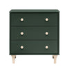 M9023FRGRNX,Babyletto,Lolly 3-Drawer Changer Dresser w/Removable Tray  Forest Green/Washed Natural