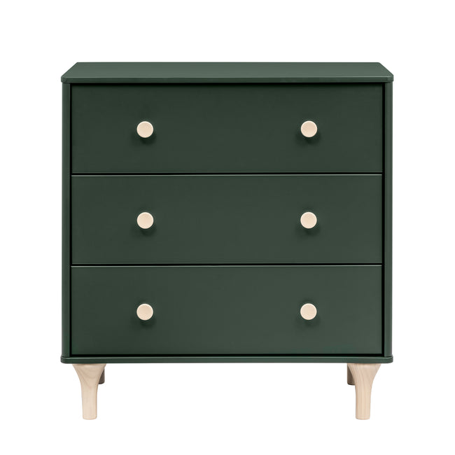 M9023FRGRNX,Babyletto,Lolly 3-Drawer Changer Dresser w/Removable Tray  Forest Green/Washed Natural