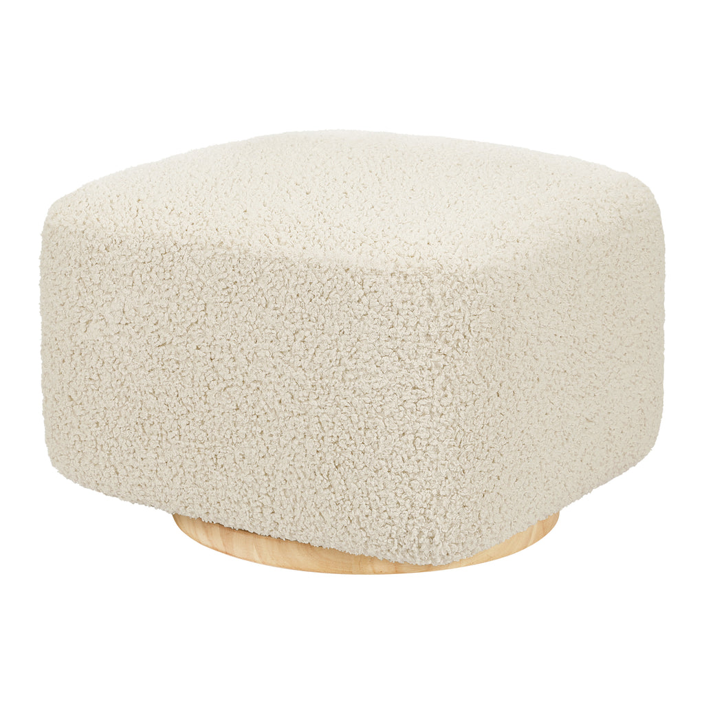 M26385ATLB,Babyletto,Kiwi Gliding Ottoman in Almond Teddy Loop w/ Light Wood Base