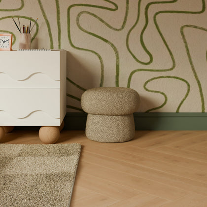 M31585LT,Babyletto Kids,Mini Mushroom Pouf in Latte Teddy Loop
