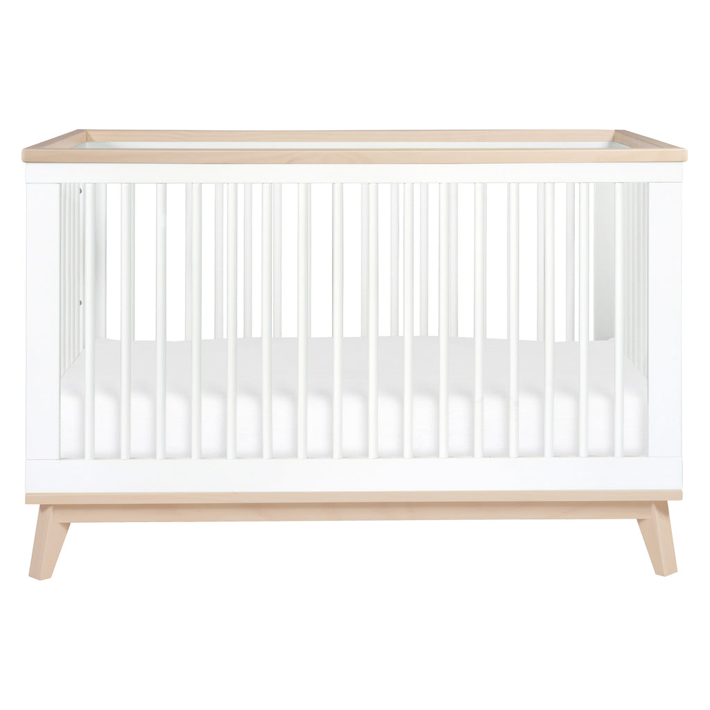 M5801WNX,Babyletto,Scoot 3-in-1 Convertible Crib w/ToddlerBedConversion Kit in White/WashedNatural