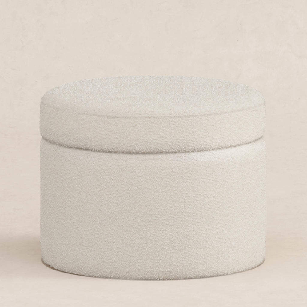 M22185WB,Wally Storage Ottoman in Ivory Boucle