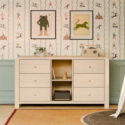 TipToe 6-Drawer Extra Wide Assembled Dresser with Cubbies (62")