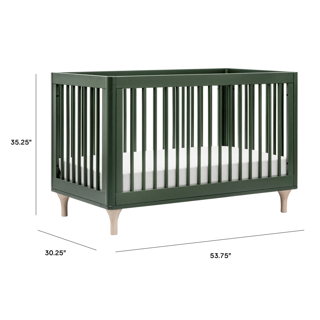 M9001FRGRNX,Babyletto,Lolly 3-in-1 Convertible Crib w/Toddler Conversion  Forest Green/Washed Natural