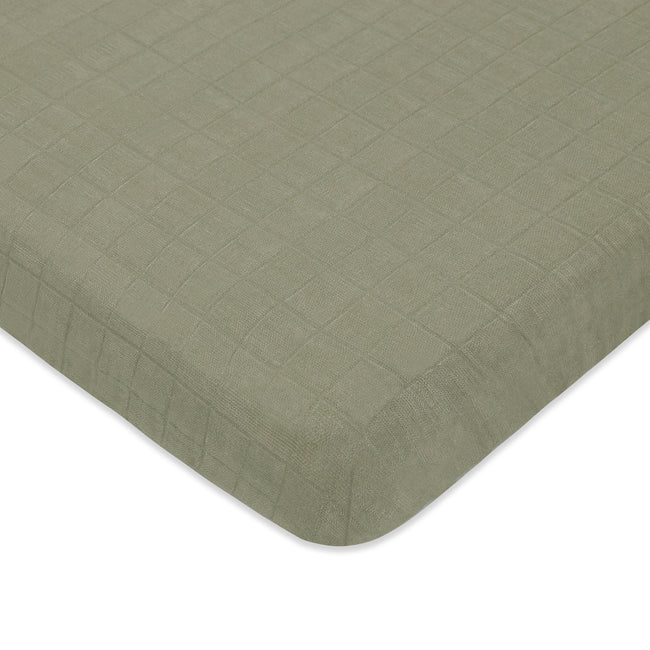 T29736MCA,Babyletto,Matcha Muslin Mini Crib Sheet in GOTS Certified Organic Cotton