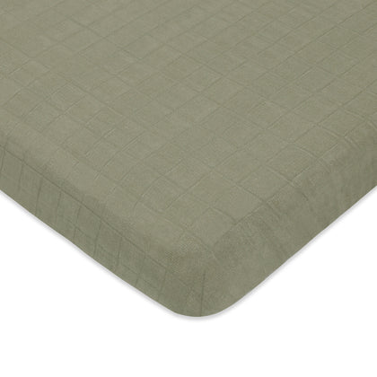 Mini Crib Sheet in GOTS Certified Organic Muslin Cotton