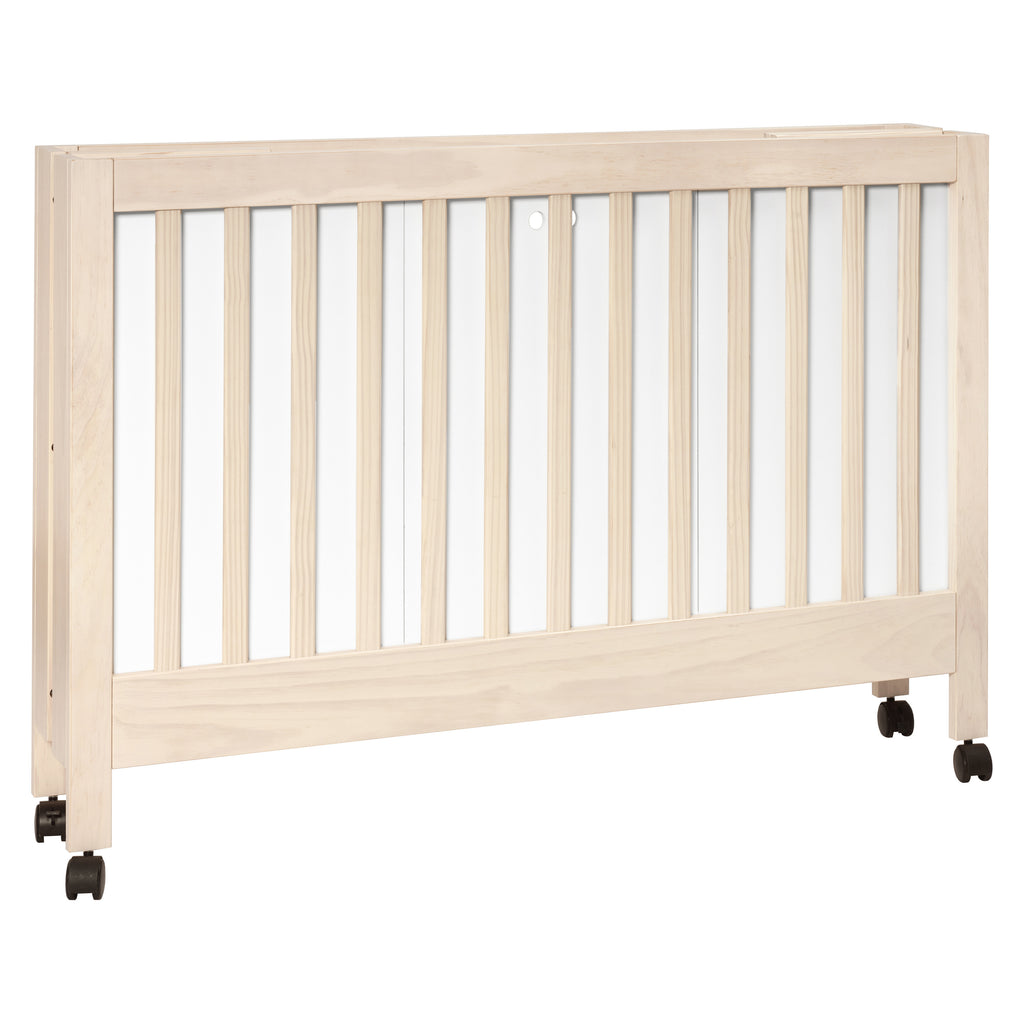 M6601NX,Babyletto,Maki Full-Size Folding Crib w/Toddler Bed Conversion Kit in Washed Natural