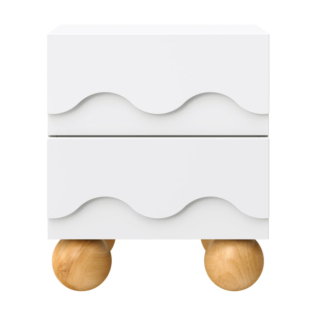 M31160WHY,Babyletto Kids,Lido Wave Nightstand in White and Honey
