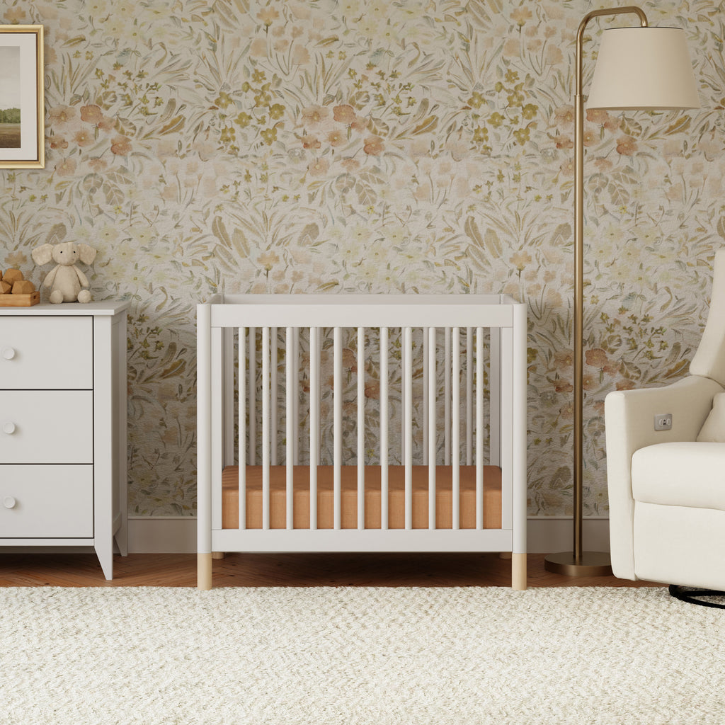 M12998WNX,Babyletto,Gelato 4-in-1 Convertible Mini Crib and Twin bed in White Finish w/Washed Natural Feet