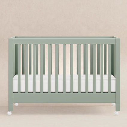 M6601LS,Babyletto,Maki Full Size Folding Crib w/ Toddler Bed Conversion Kit in Light Sage