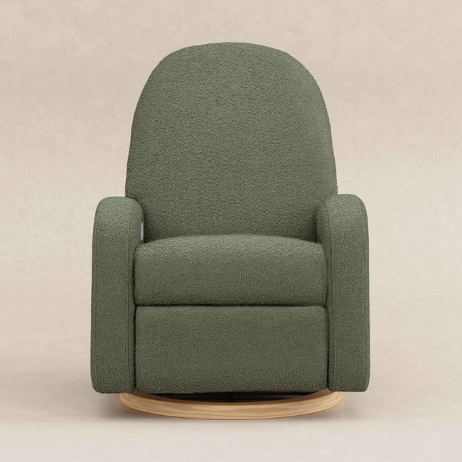M23188OBLB,Babyletto,Nami Glider Recliner w/ Electronic Control and USB in Olive Boucle w/Light Wood Base