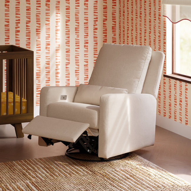 M23085PBEW,Babyletto,Sigi Glider Recliner w/ Electronic Control and USB in Performance Beach Eco-Weave