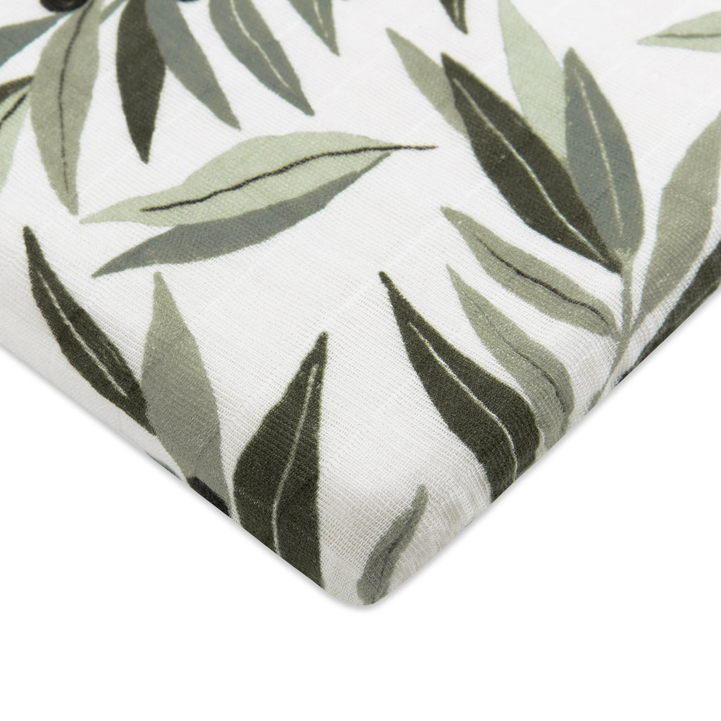 T28234,Babyletto,Olive Branches Muslin All-Stages Bassinet Sheet in GOTS Certified Organic Cotton