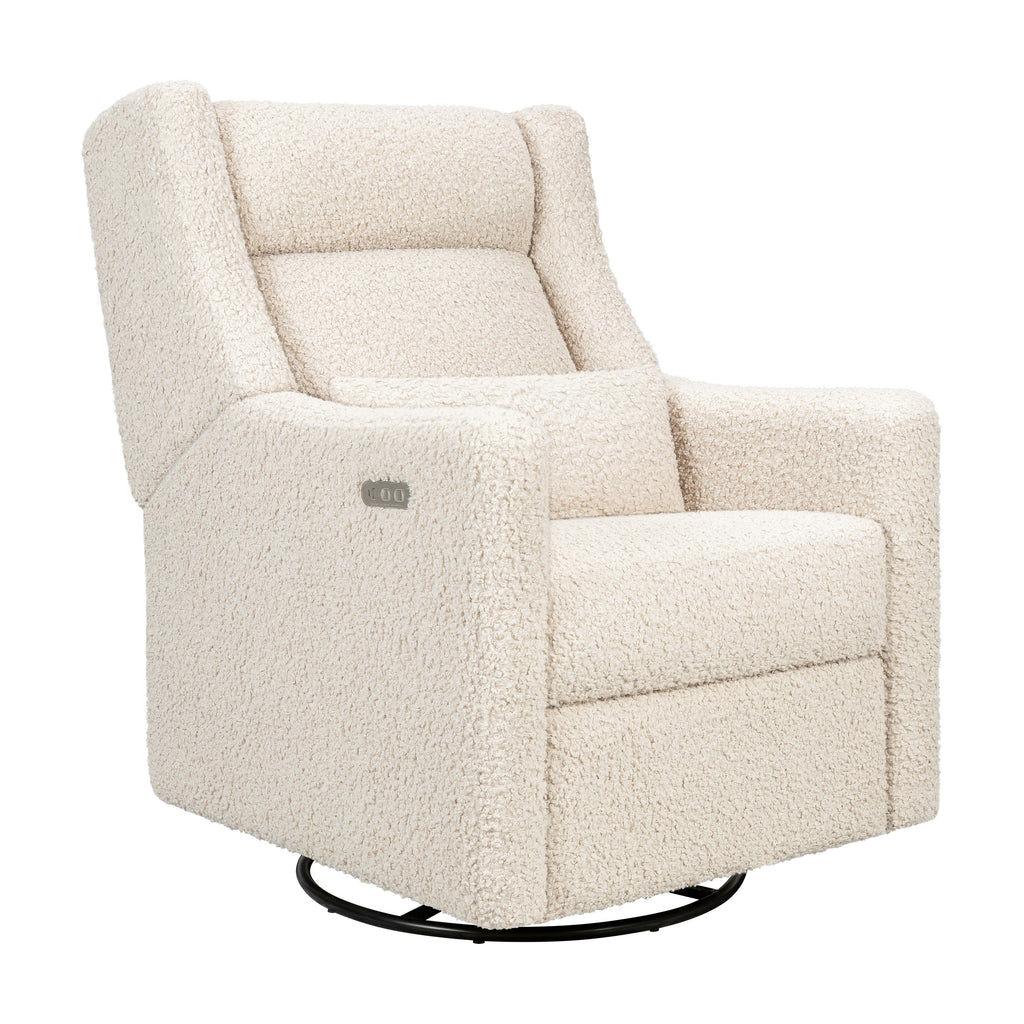 M11286AT,Babyletto,Kiwi Plus Power Glider Recliner w/ Power Headrest in Almond Teddy Loop