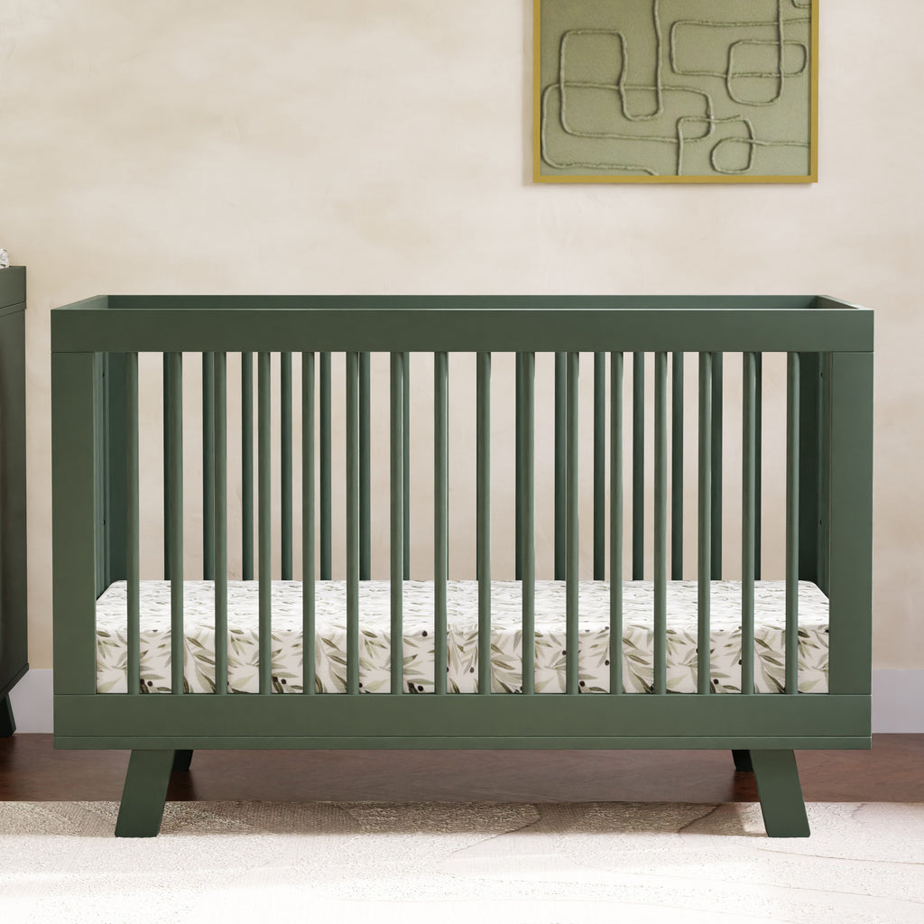 M4201FRGR,Babyletto,Hudson 3-in-1 Convertible Crib w/Toddler Bed Conversion Kit in Forest Green