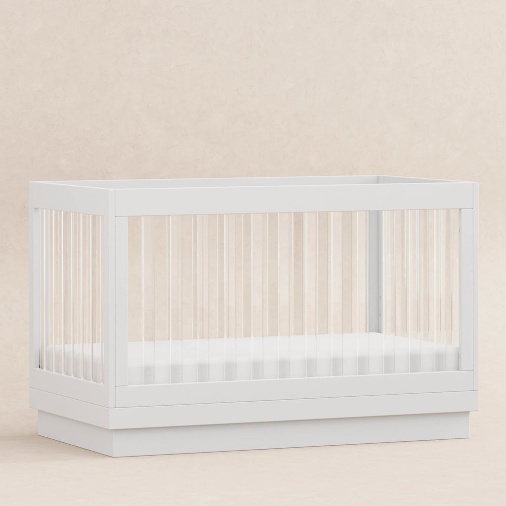 M8601KW,Harlow 3-in-1 Convertible Crib w/Toddler Bed Conversion Kit in White/Acrylic