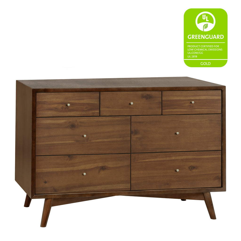 M15916NL,Babyletto,Palma 7-Drawer Double Dresser  Assembled in Natural Walnut