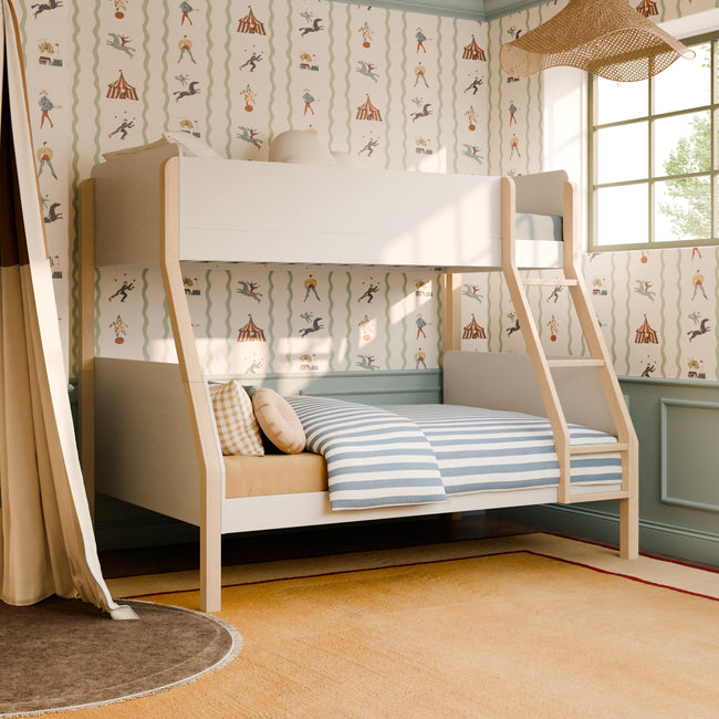 M18495WNX,Babyletto Kids,TipToe Twin-Over-Full Bunk Bed in White and Washed Natural