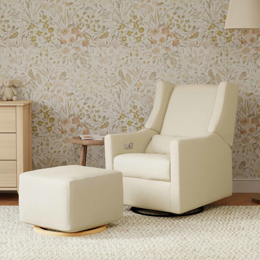 M11288PCMEW,Babyletto,Kiwi Glider Recliner w/ Electronic Control and USB in Performance Cream Eco-Weave