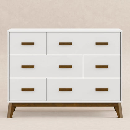 M5826WNL,Babyletto,Scoot 6-Drawer Dresser in White/Natural Walnut