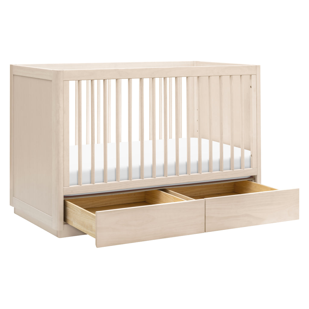 M21601NX,Bento 3-in-1 Convertible Storage Crib w/Toddler Bed Conversion Kit in Washed Natural
