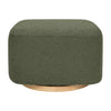 M26385OBLB,Babyletto,Kiwi Gliding Ottoman in Olive Boucle w/ Light Wood Base