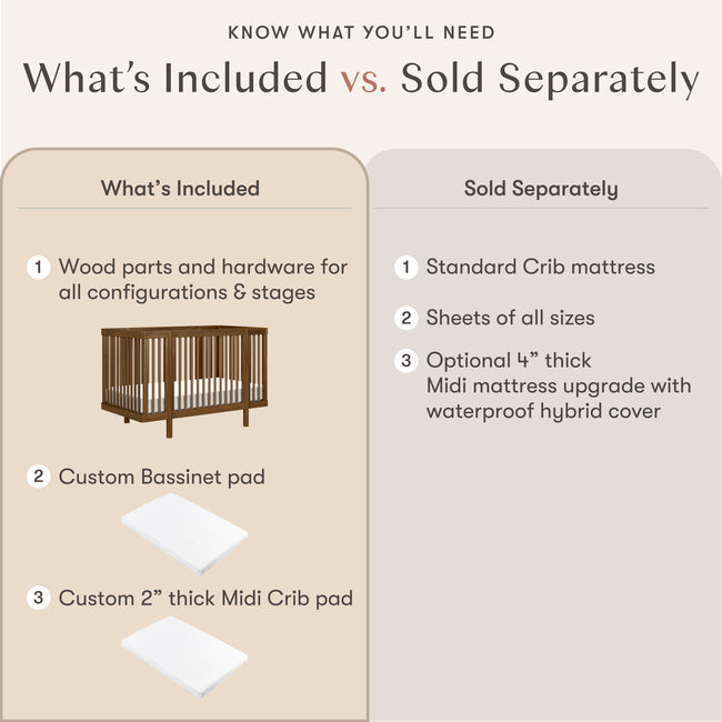 M29880NL,Babyletto,Pogo 8-in-1 Convertible Crib w/All-Stages Conversion Kits in Natural Walnut