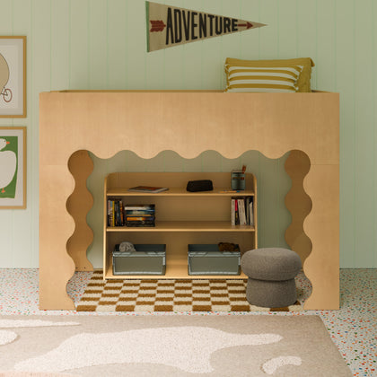 M31171HY,Babyletto Kids,Lido Wave Low Loft Twin Bed in Honey