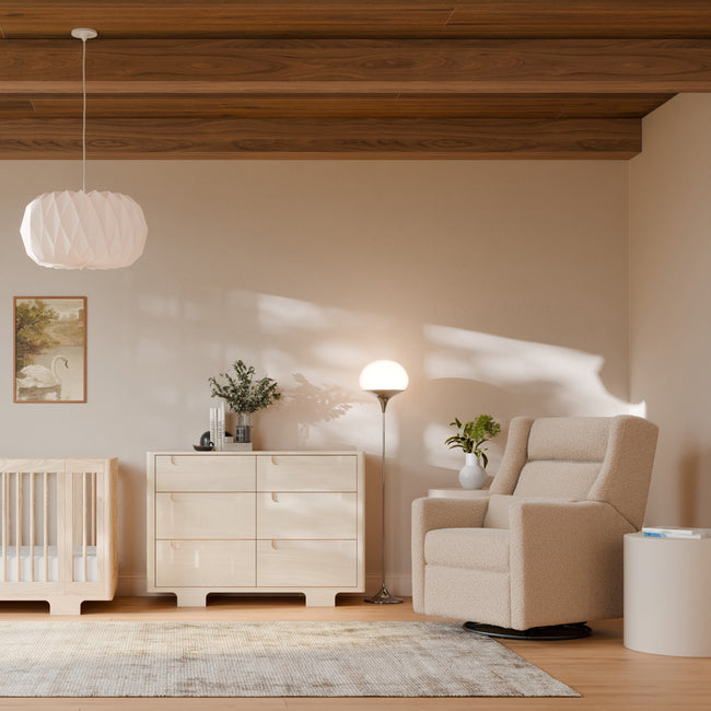 M11286CSG,Babyletto,Kiwi Plus Power Glider Recliner w/ Power Headrest in Chai Shearling