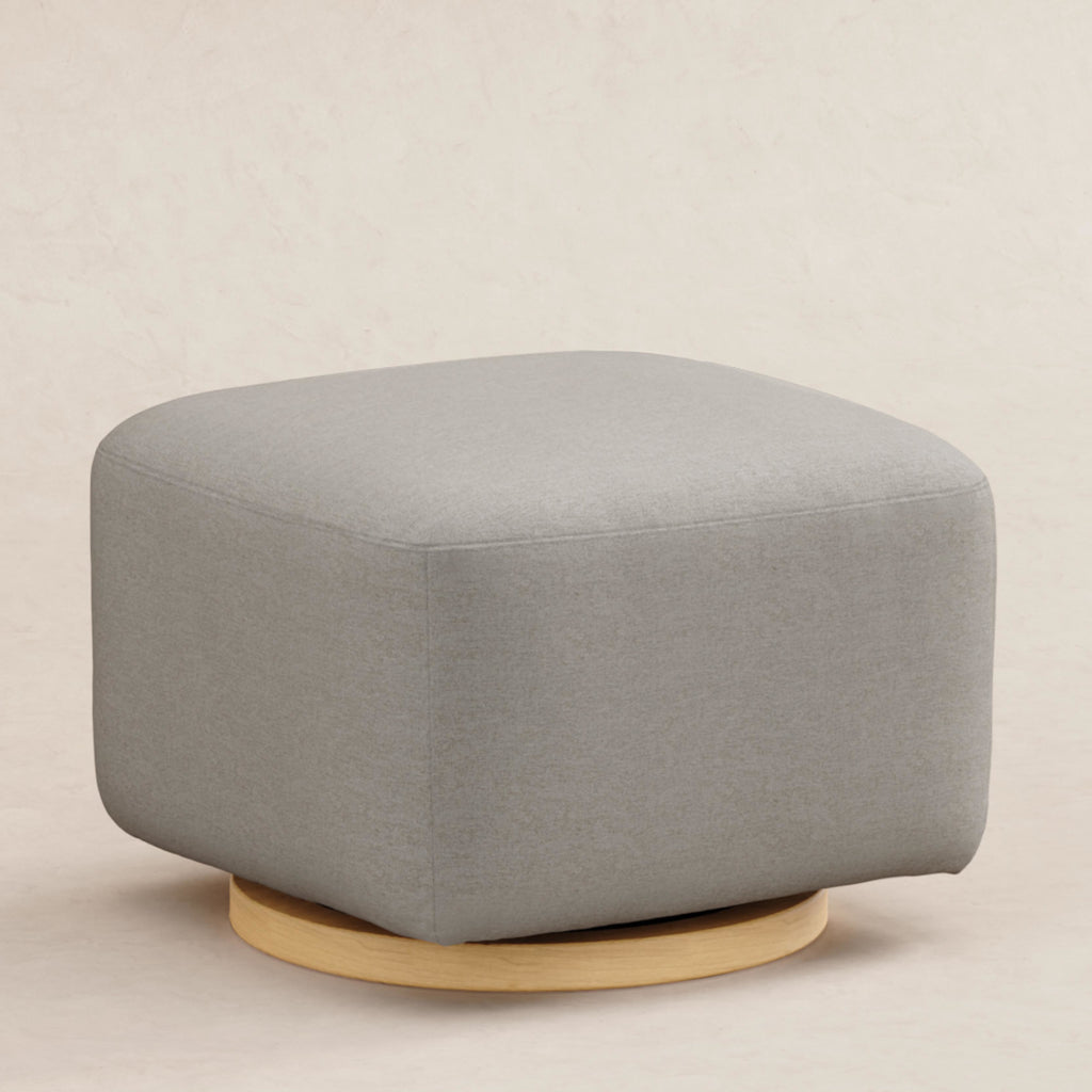 M26385PGEWLB,Babyletto,Kiwi Gliding Ottoman in Performance Grey Eco-Weave w/ Light Wood Base