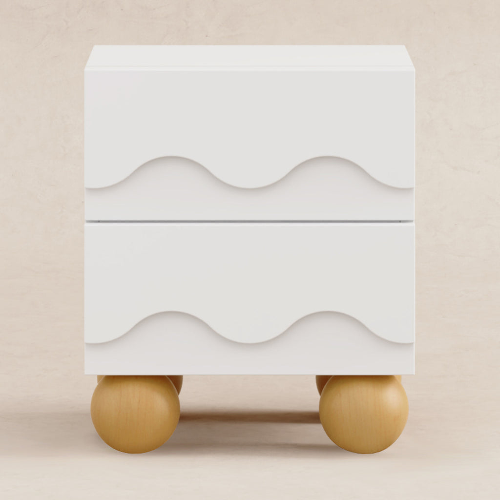 M31160WHY,Babyletto Kids,Lido Wave Nightstand in White and Honey