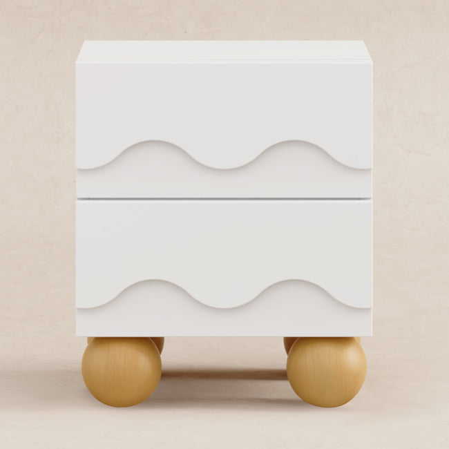 M31160WHY,Babyletto Kids,Lido Wave Nightstand in White and Honey