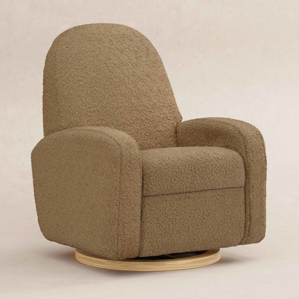 M23188CTSLB,Babyletto,Nami Glider Recliner w/ Electronic Control and USB in Cortado Shearling with Light Wood Base