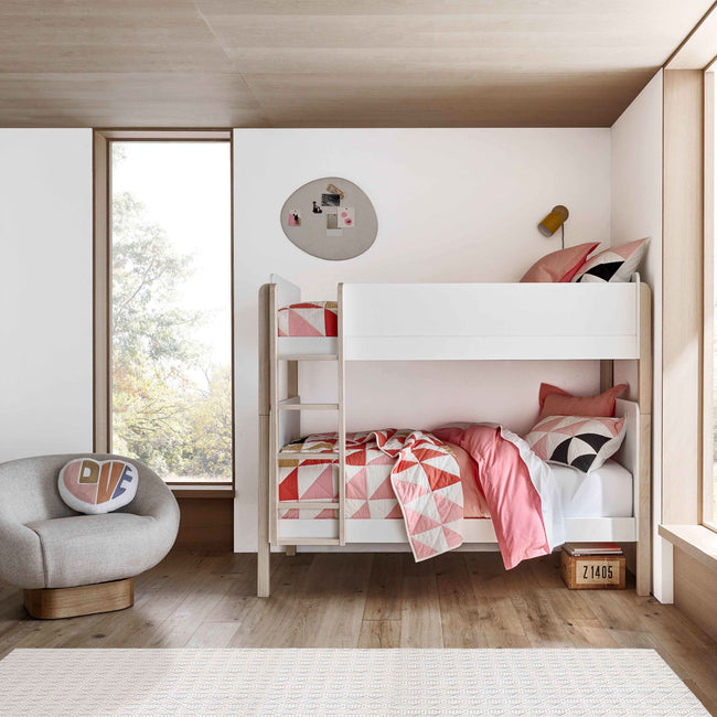 M18494WNX,Babyletto Kids,TipToe Bunk Bed in White and Washed Natural
