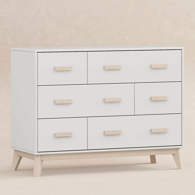 M5826WNX,Babyletto,Scoot 6-Drawer Dresser in White/Washed Natural
