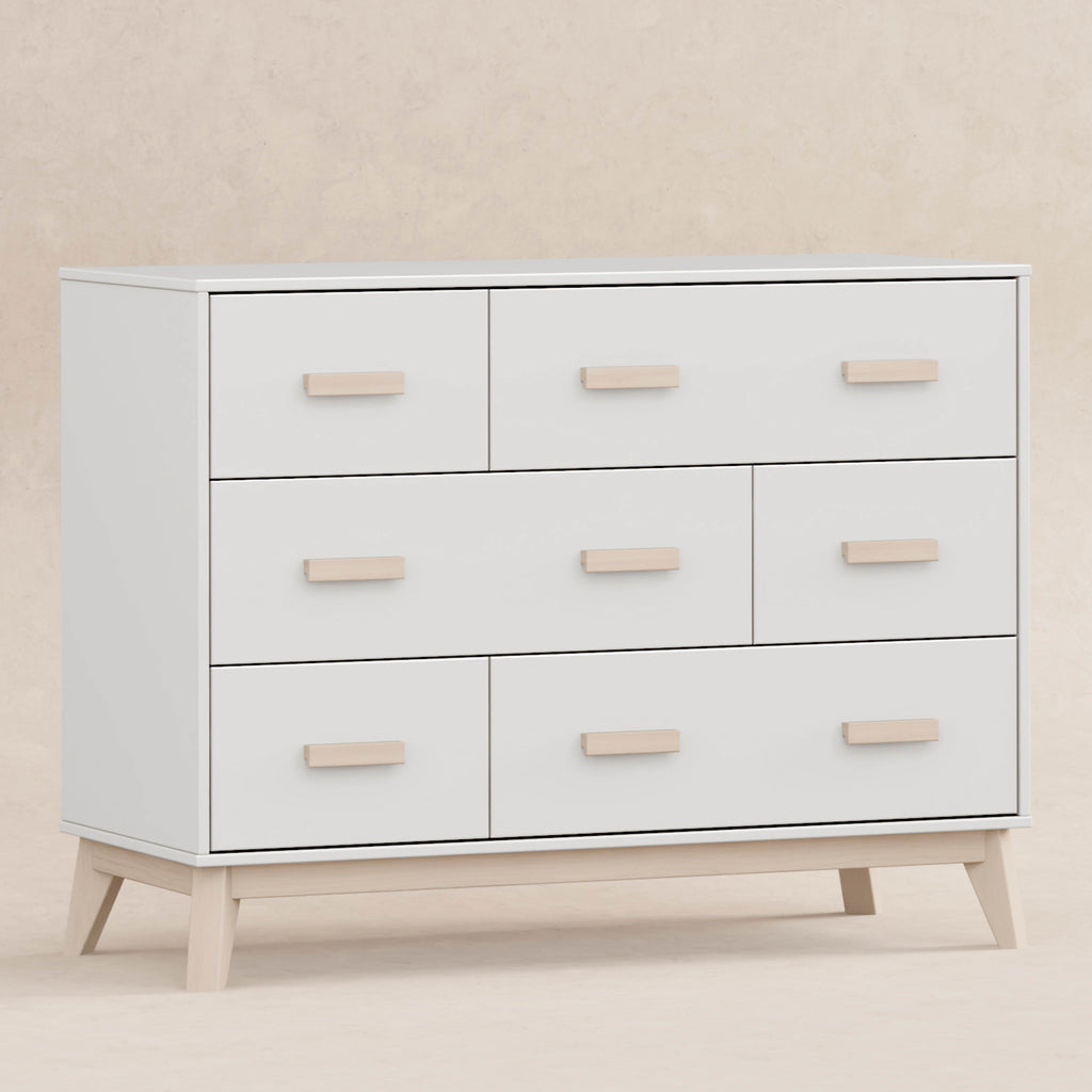 M5826WNX,Babyletto,Scoot 6-Drawer Dresser in White/Washed Natural