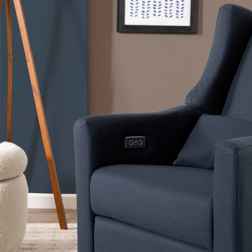 M11288PVET,Babyletto,Kiwi Glider Recliner w/ Electronic Control and USB in Performance Navy Eco-Twill