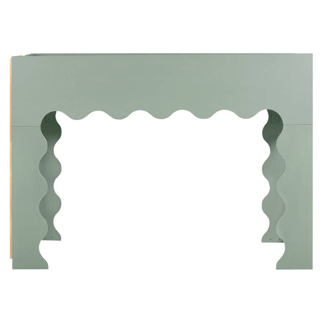 M31171LSHY,Babyletto Kids,Lido Wave Low Loft Twin Bed in Light Sage and Honey