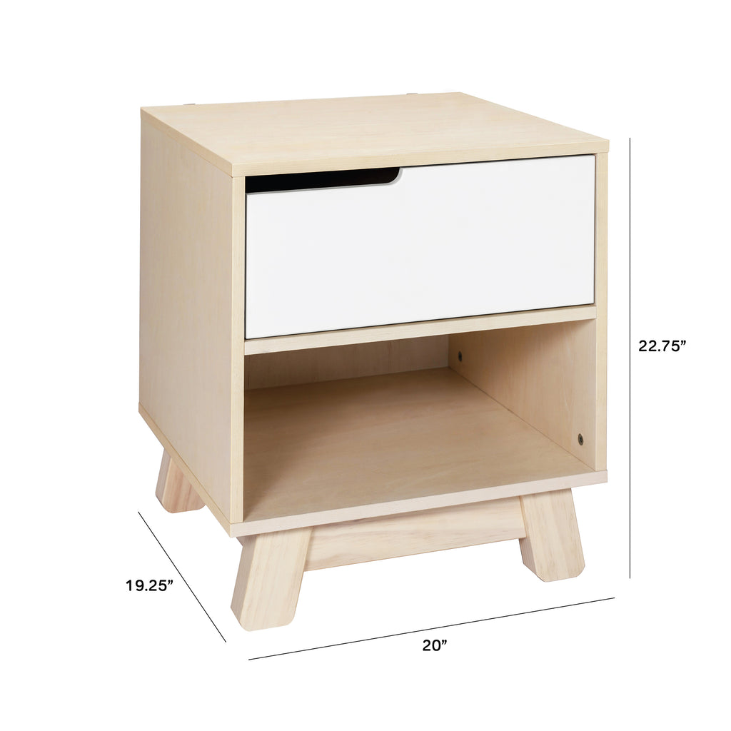 M4260NXW,Babyletto,Hudson Nightstand with USB Port in Washed Natural / White