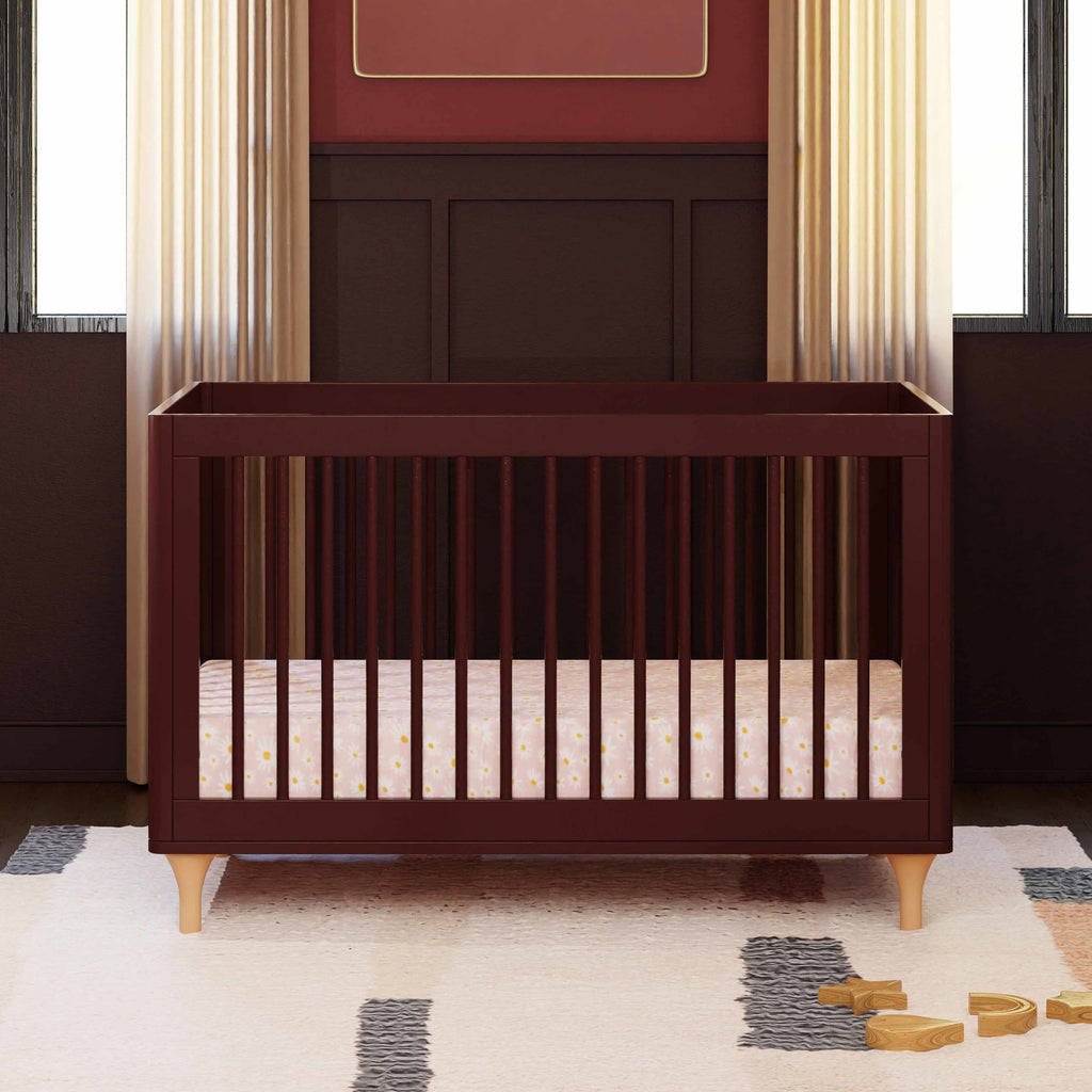 M9001CRN,Babyletto,Lolly 3-in-1 Convertible Crib w/Toddler Bed Conversion in Crimson/Natural