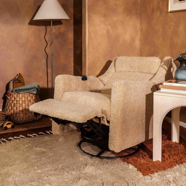 M11283CSG,Babyletto,Kiwi Deluxe Power Glider Recliner w/Heat&Massage in Chai Shearling