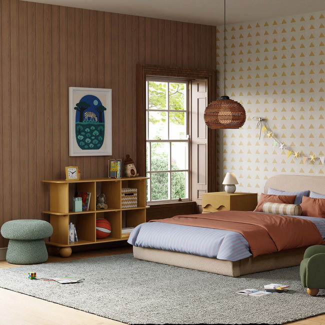 M31685ST,Babyletto Kids,Mushroom Pouf in Sage Teddy Loop