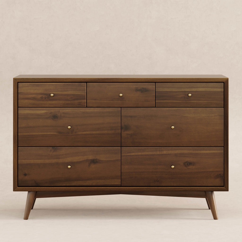 M15916NL,Babyletto,Palma 7-Drawer Double Dresser  Assembled in Natural Walnut