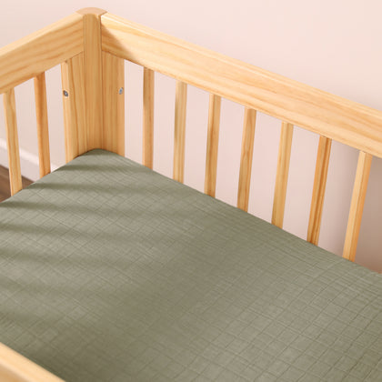All-Stages Midi Crib Sheet in GOTS Certified Organic Muslin Cotton