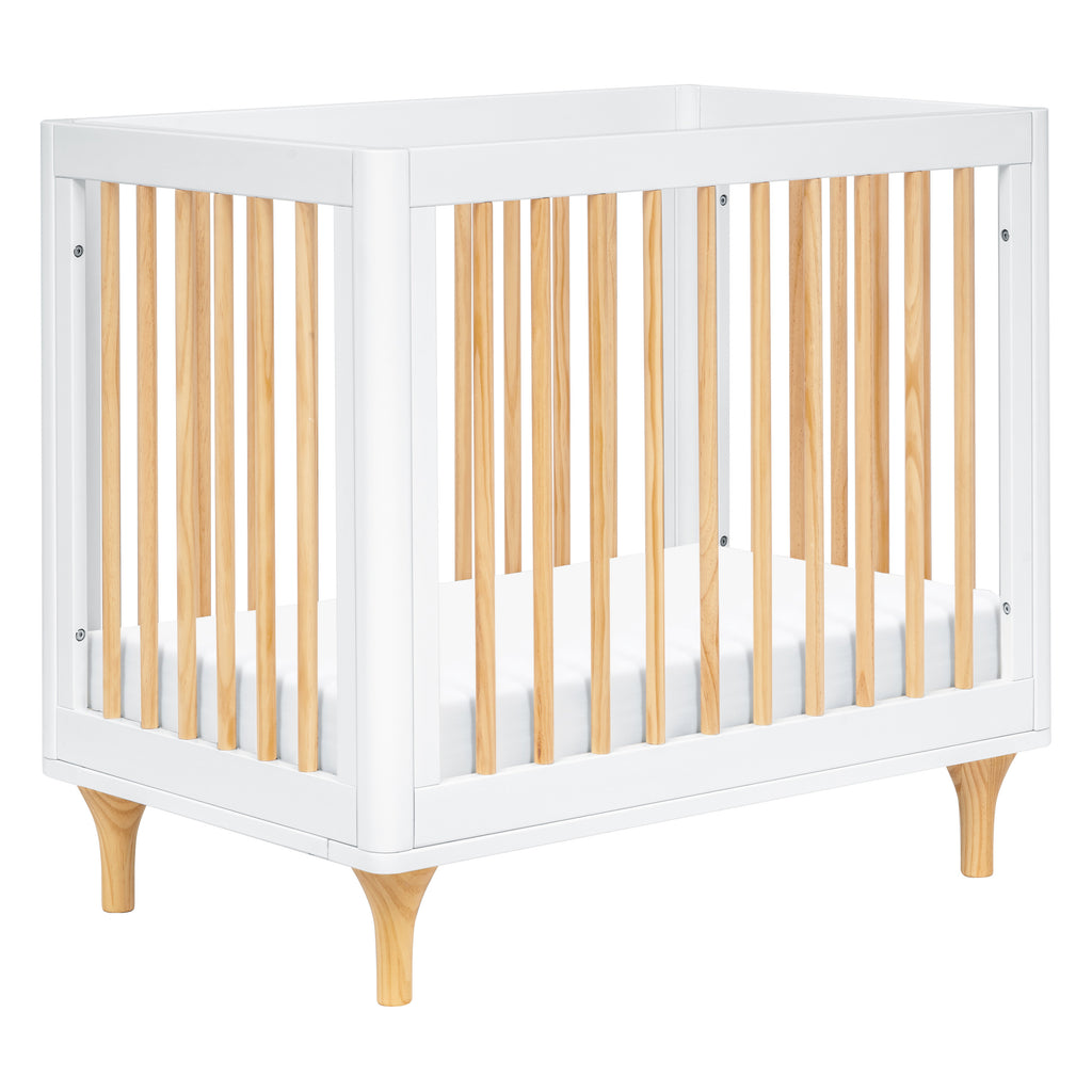 M9098WN,Babyletto,Lolly 4-in-1 Convertible Mini Crib and Twin Bed w/Toddler Bed Conversion Kit in White/Natural